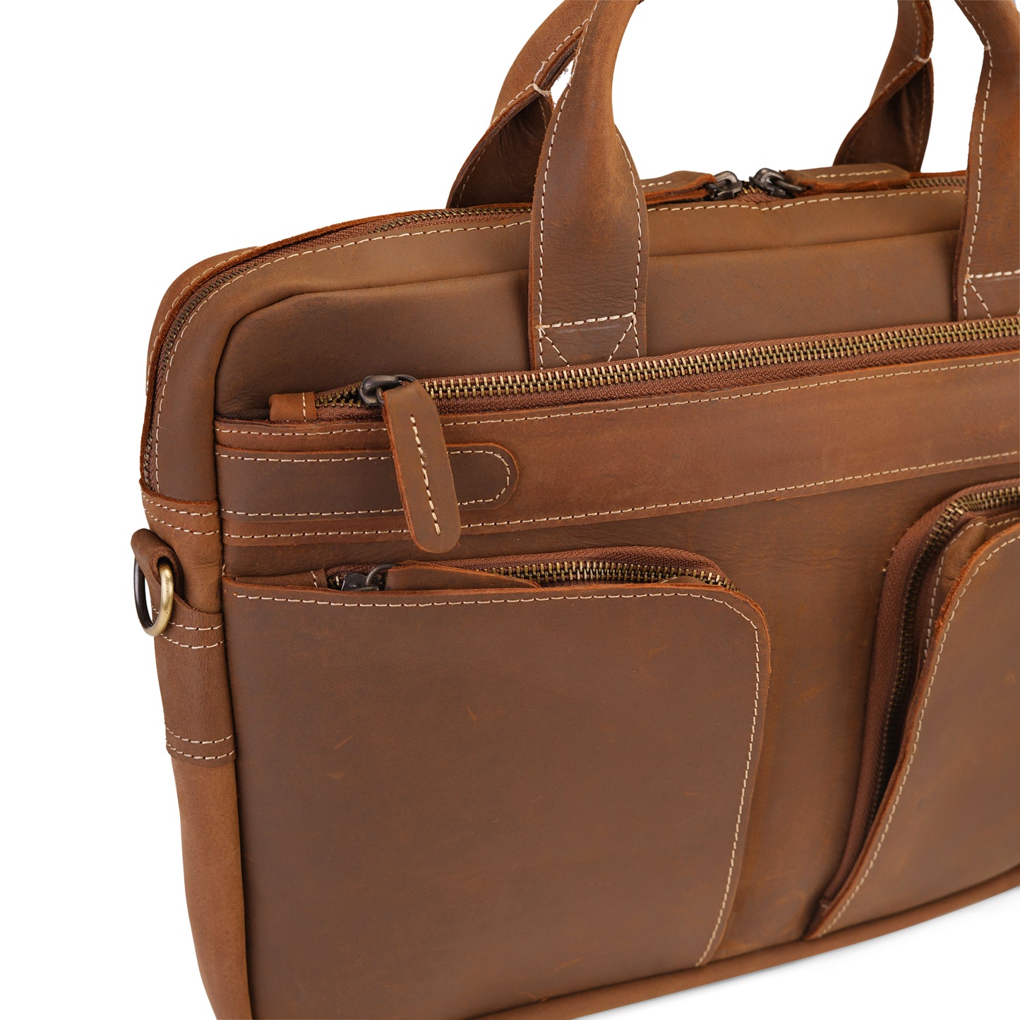 Cyber Noir Leather Laptop Bag