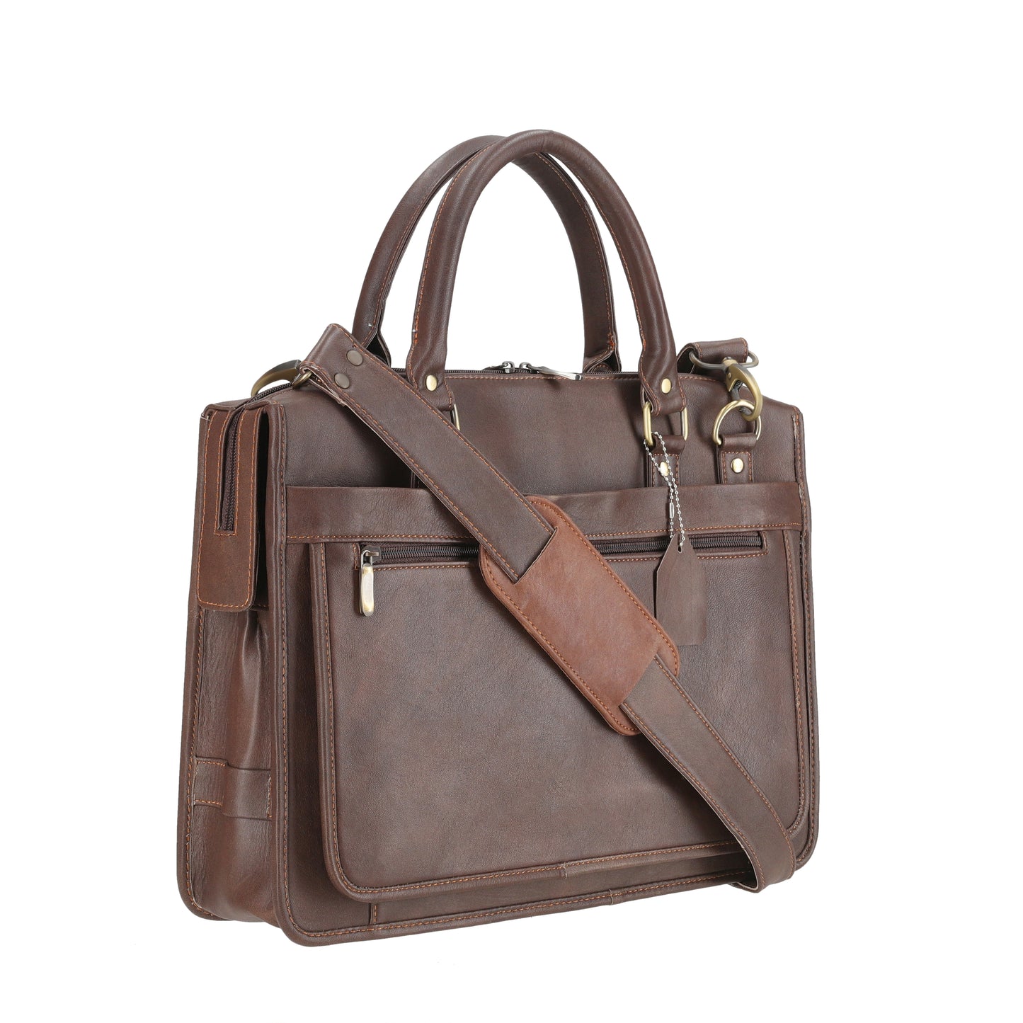 Vintage Vibe Brown Laptop Leather Bag