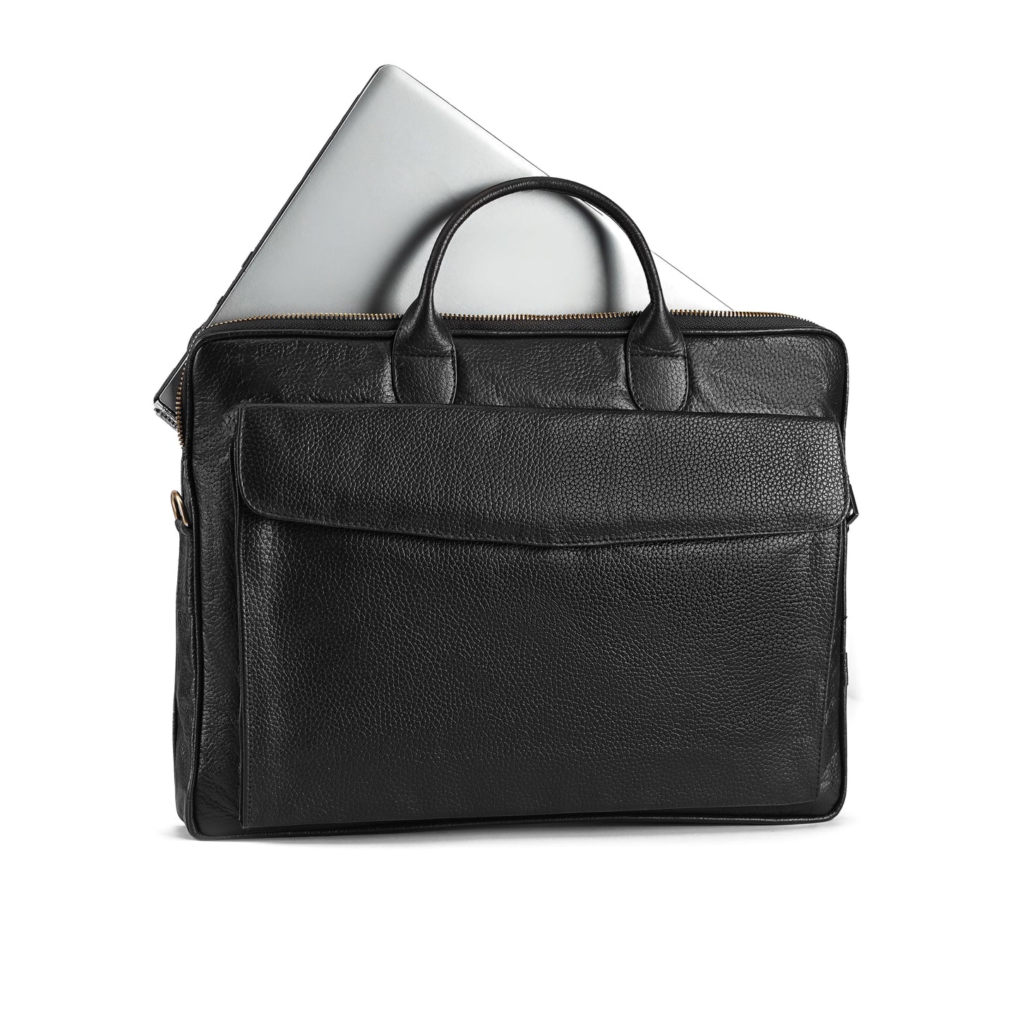Black Sleek Carrier Laptop Leather Bag