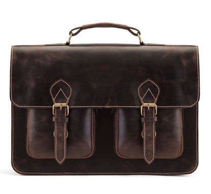 The Heritage Collection Dark Brown Leather Laptop Bag