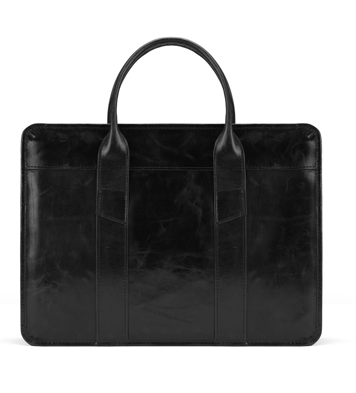 Velora Black Leather Laptop Bag