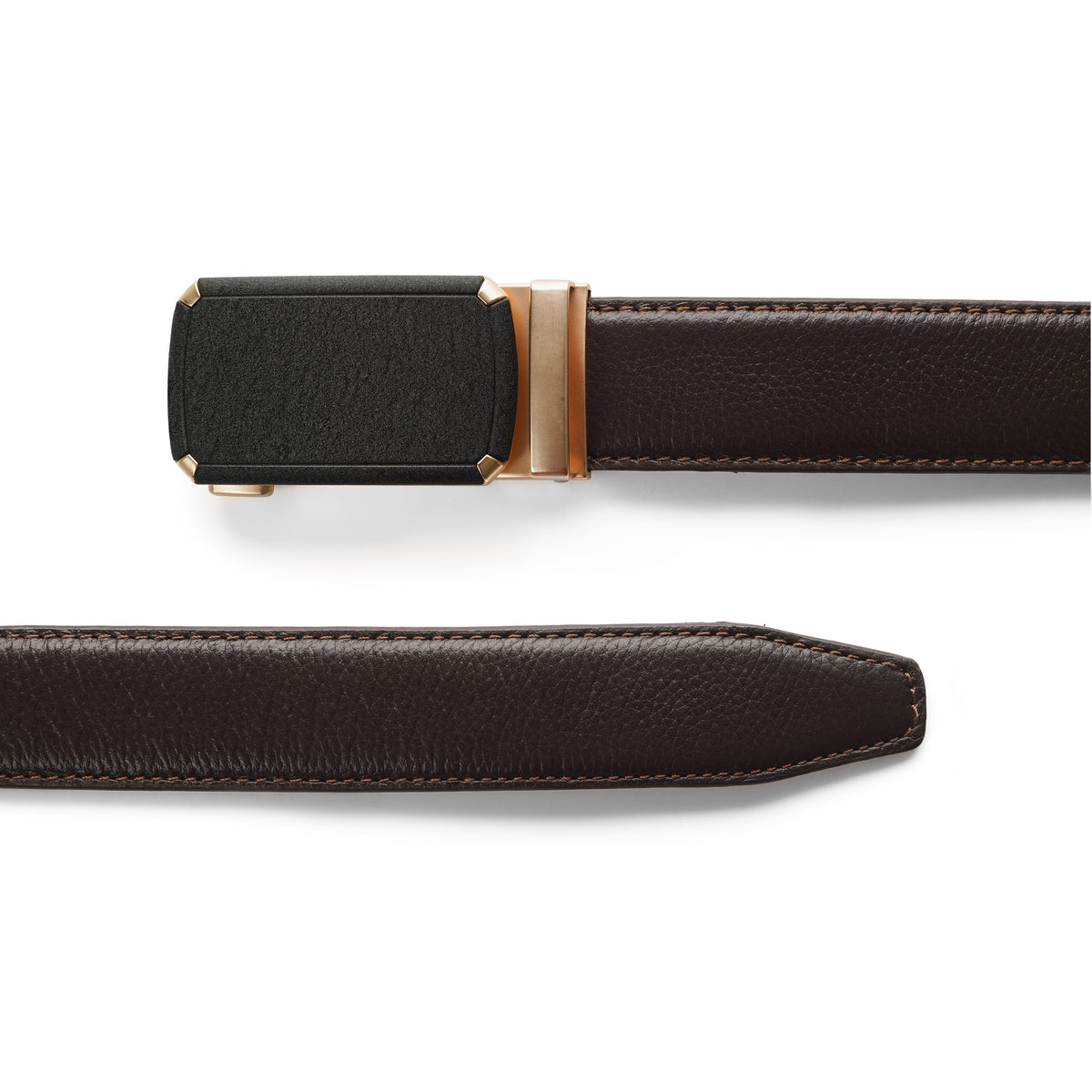 Noir Gold Leather Belt - Brown Starp
