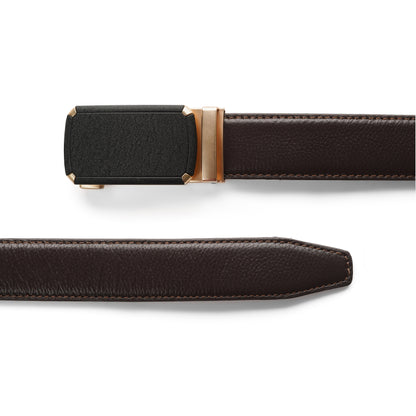 Noir Gold Leather Belt - Brown Starp