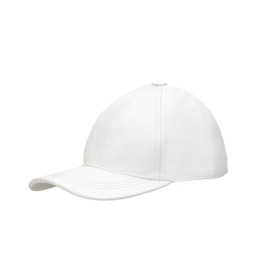 White Pure Leather Cap