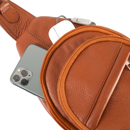 Tan Navaro Leather Crossbody Bag