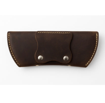 Dark Brown Leather Glasses Case