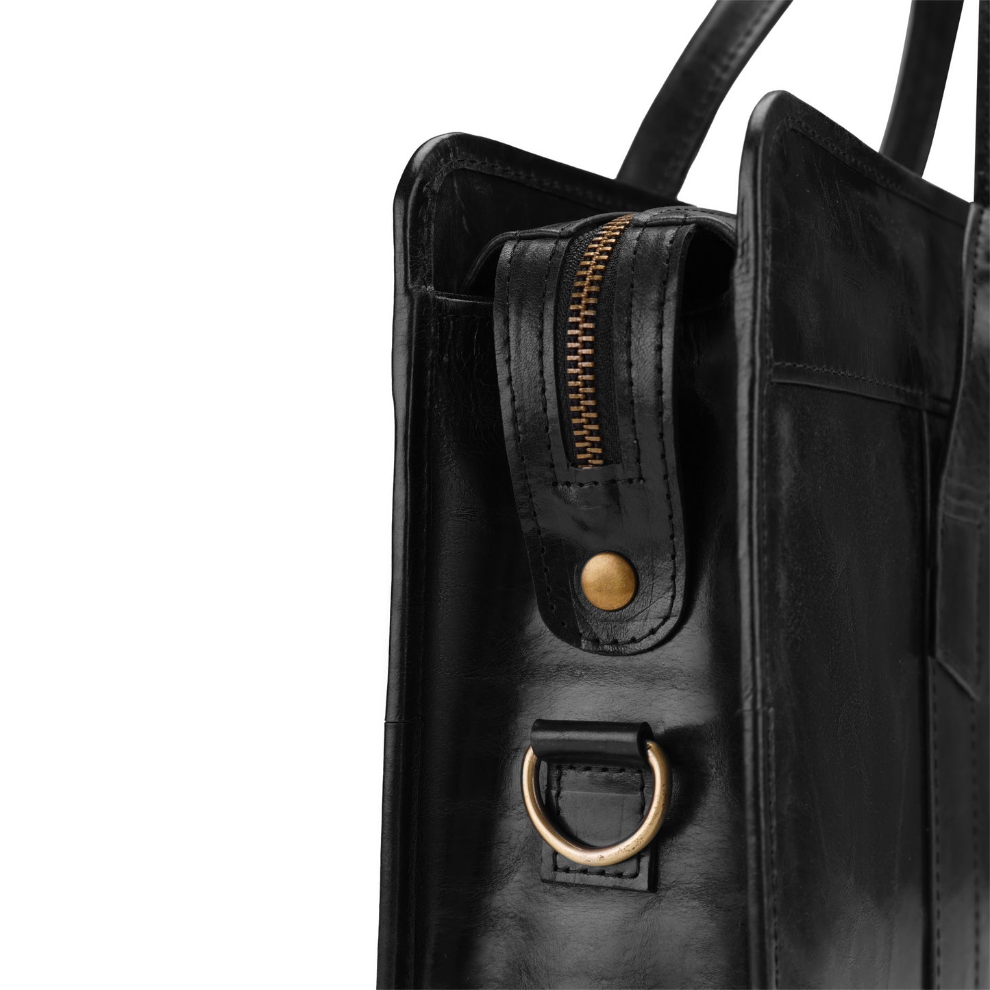 Velora Black Leather Laptop Bag