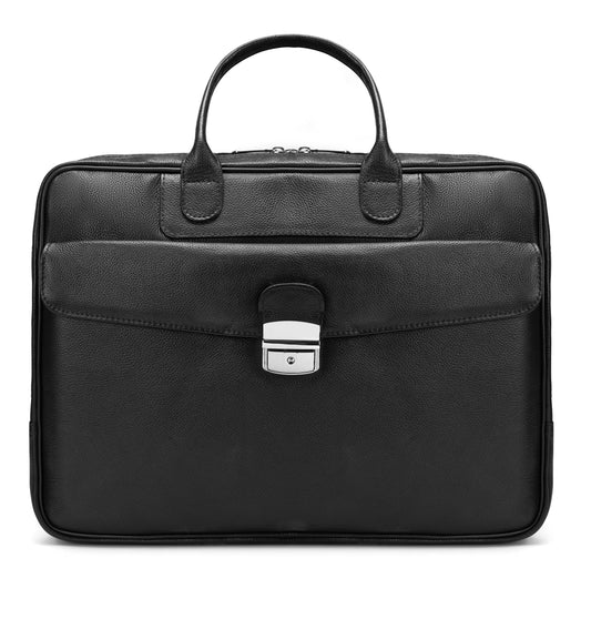 Black PRÆTOR Laptop Leather Bag