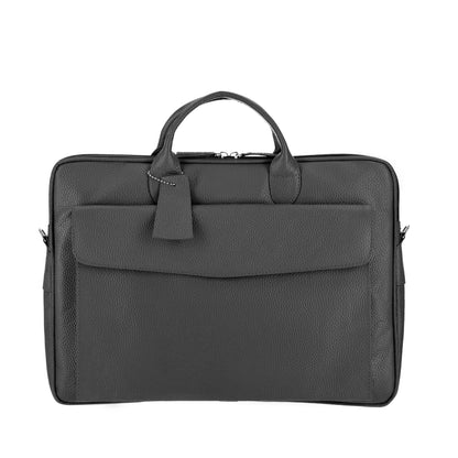 Black Sleek Carrier Laptop Leather Bag