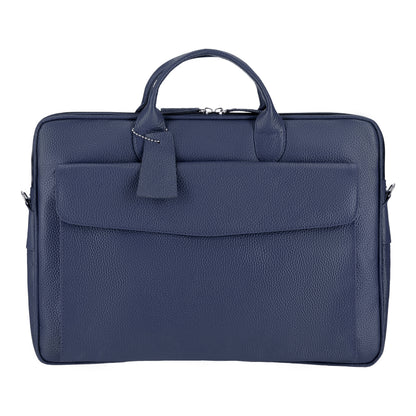 Blue Sleek Carrier Laptop Leather Bag