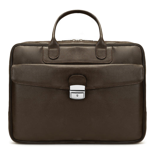 Dark Brown PRÆTOR Laptop Leather Bag