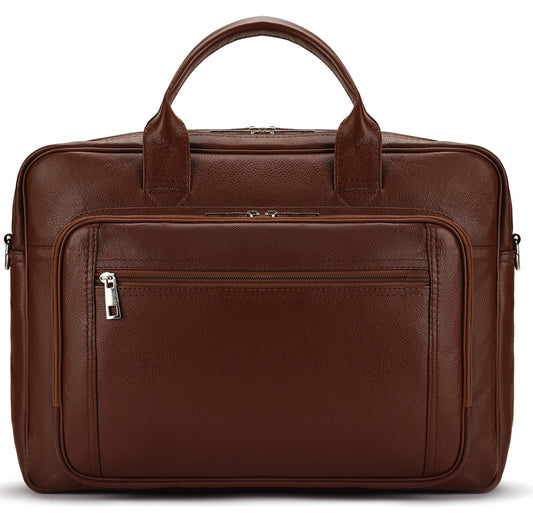 Tan Ambassador Series Laptop Leather Bag