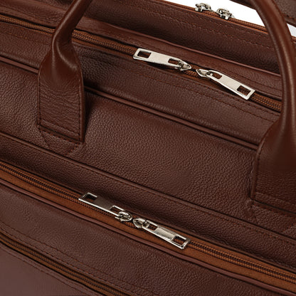 Tan Ambassador Series Laptop Leather Bag