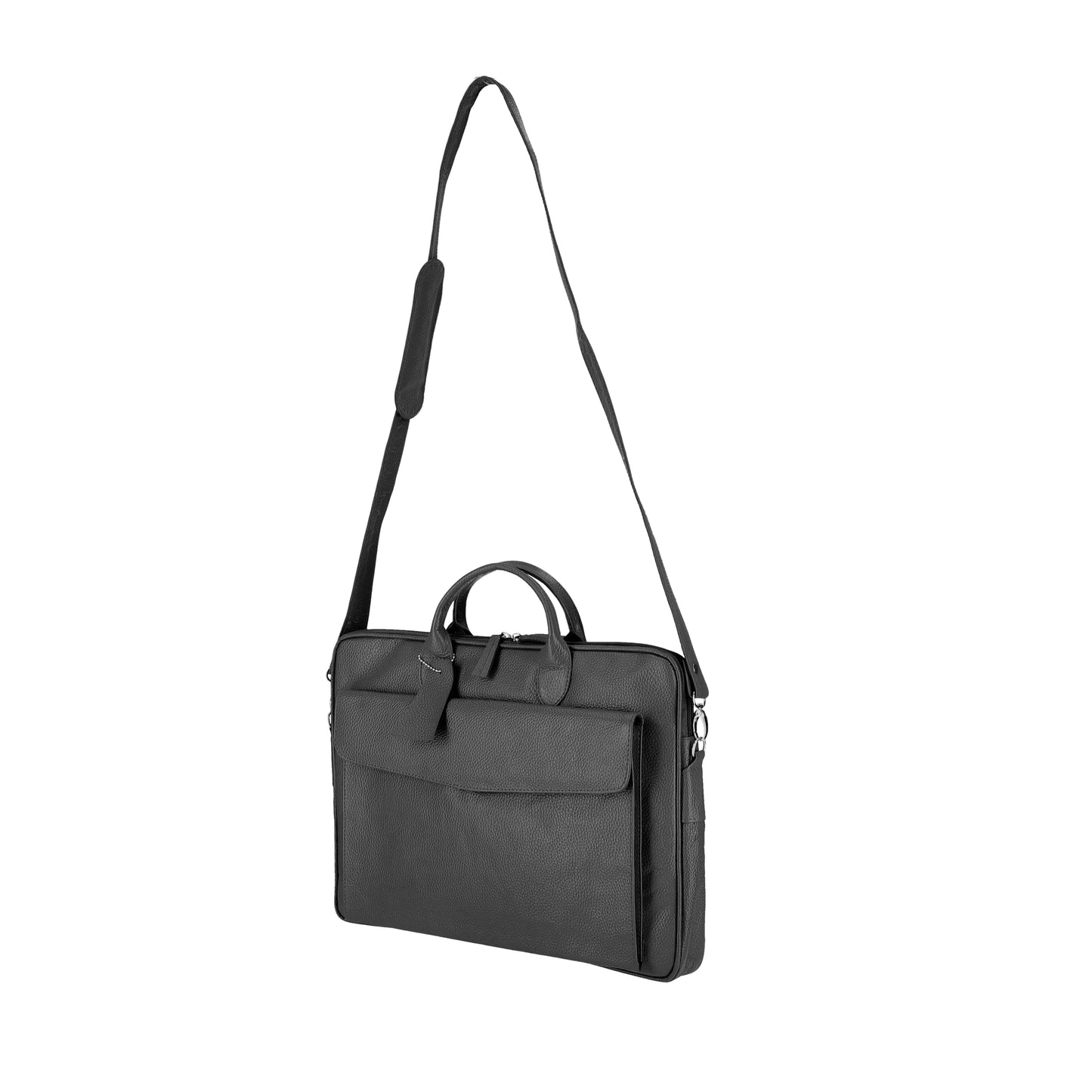 Black Sleek Carrier Laptop Leather Bag