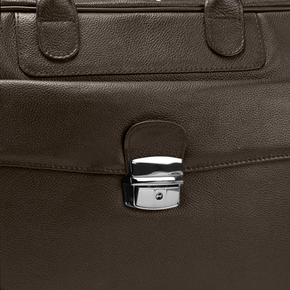 Dark Brown PRÆTOR Laptop Leather Bag