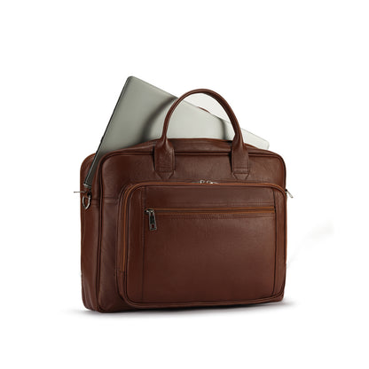 Tan Ambassador Series Laptop Leather Bag