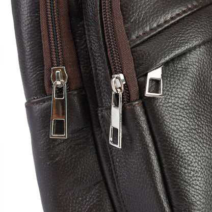 Dark Brown Navaro Leather Crossbody Bag