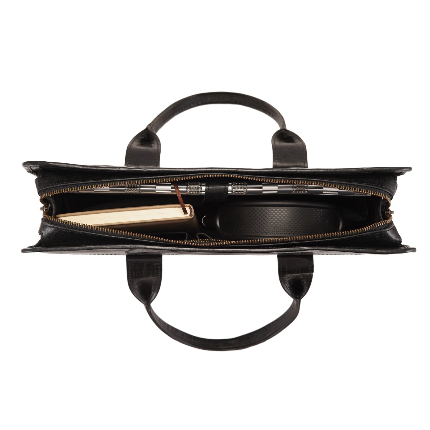 Velora Black Leather Laptop Bag