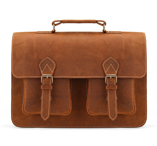 The Heritage Collection Tan Brown Leather Laptop Bag