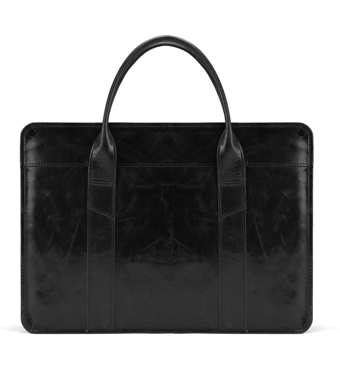 Velora Black Leather Laptop Bag