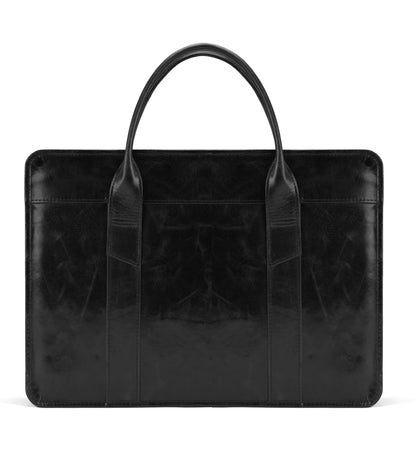 Velora Black Leather Laptop Bag