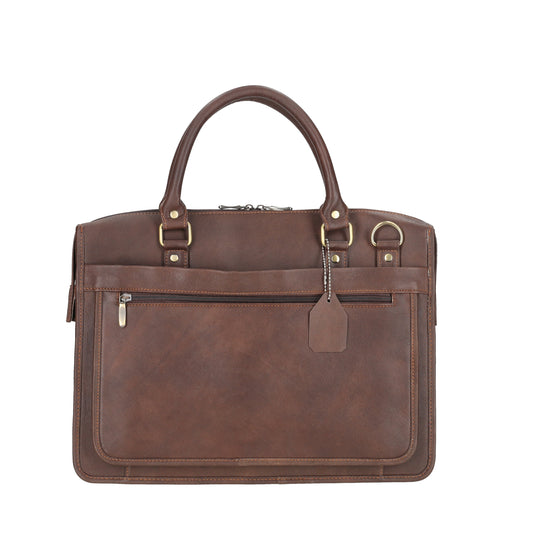 Vintage Vibe Brown Laptop Leather Bag