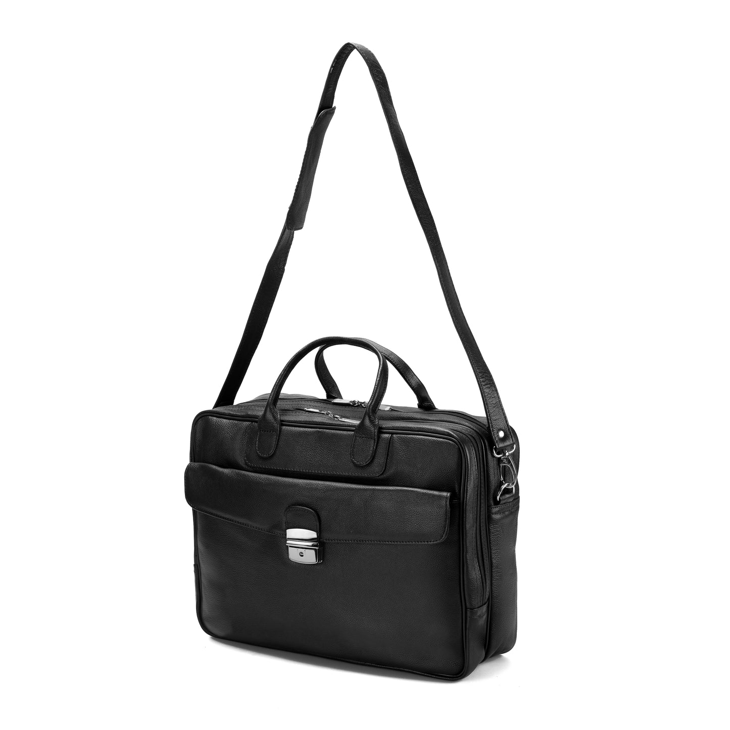 Black PRÆTOR Laptop Leather Bag