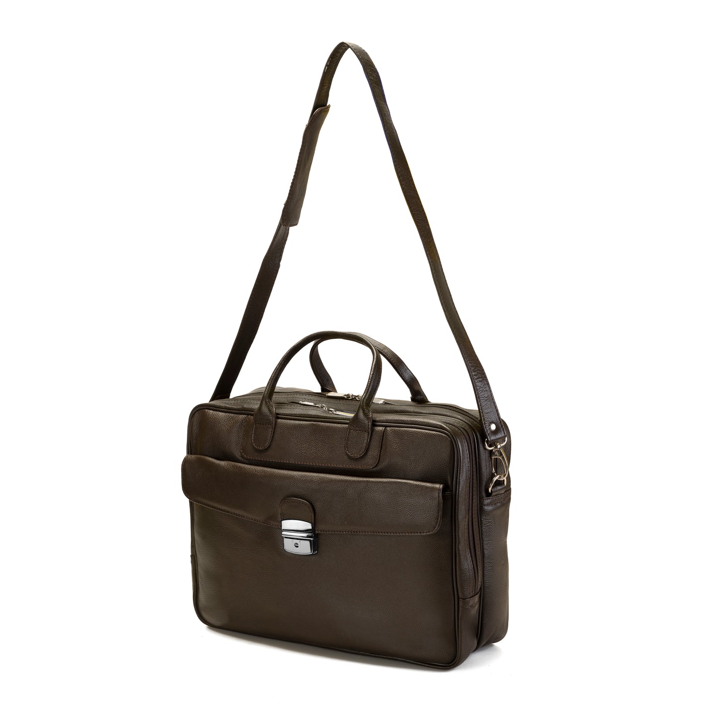 Dark Brown PRÆTOR Laptop Leather Bag