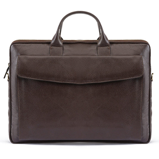 Brown Sleek Carrier Laptop Leather Bag