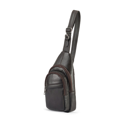 Dark Brown Navaro Leather Crossbody Bag