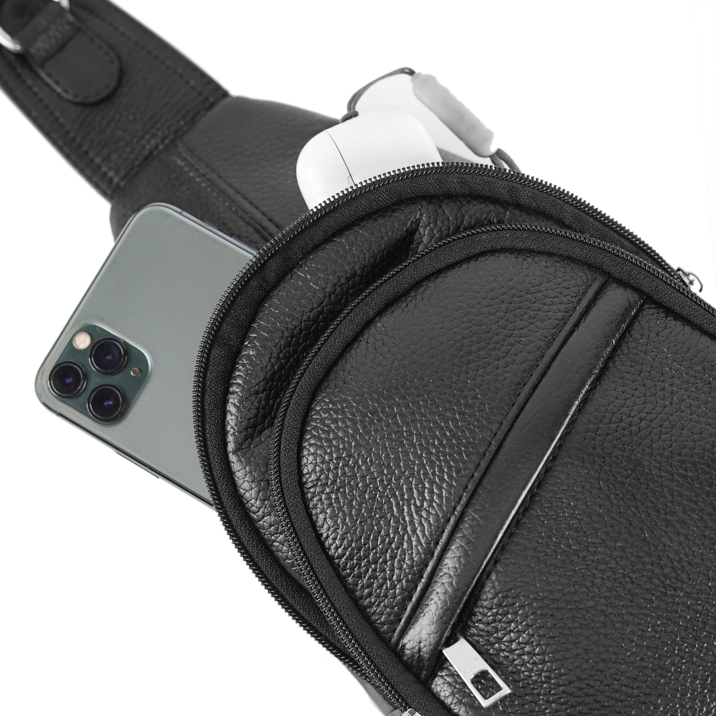 Black Navaro Leather Crossbody Bag