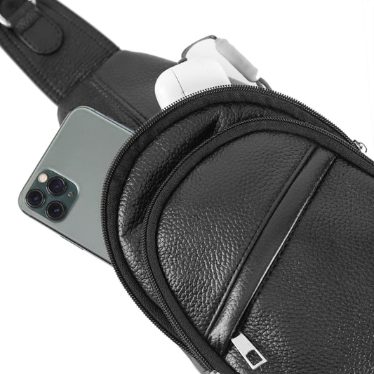 Black Navaro Leather Crossbody Bag