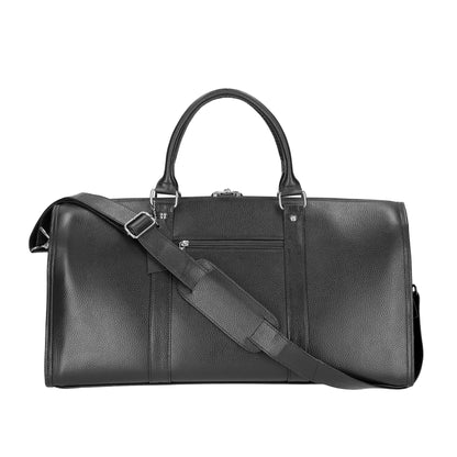 Black Voyager's Vault Duffle Leather Bag