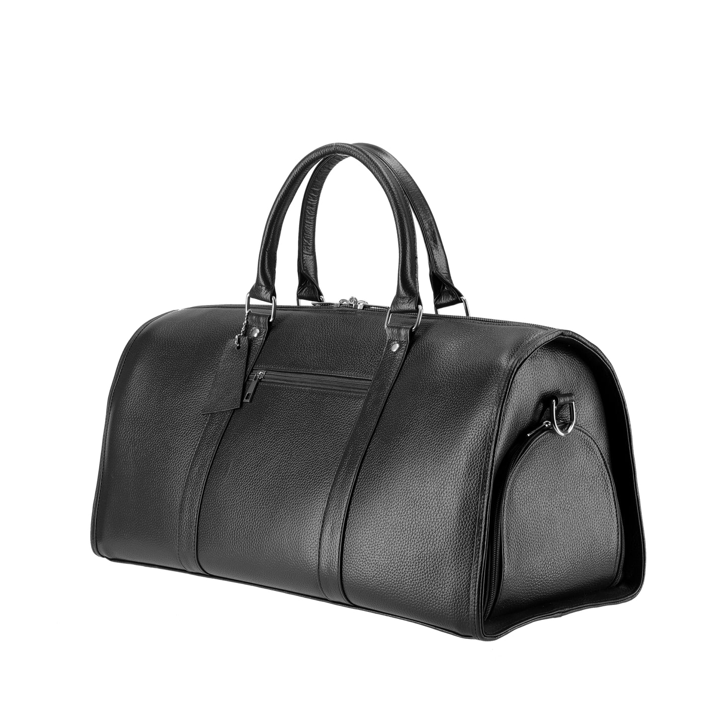 Black Voyager's Vault Duffle Leather Bag