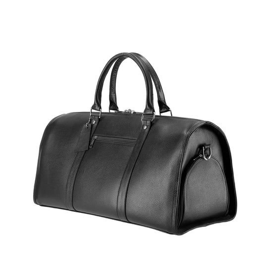 Black Voyager's Vault Duffle Leather Bag