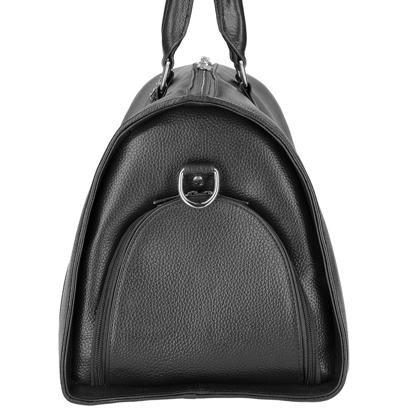 Black Voyager's Vault Duffle Leather Bag