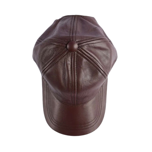Brown Pure Leather Cap