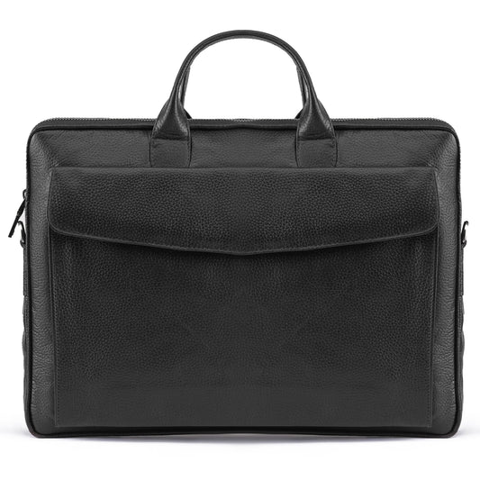 Black Sleek Carrier Laptop Leather Bag