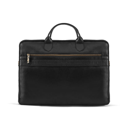 Black Sleek Carrier Laptop Leather Bag