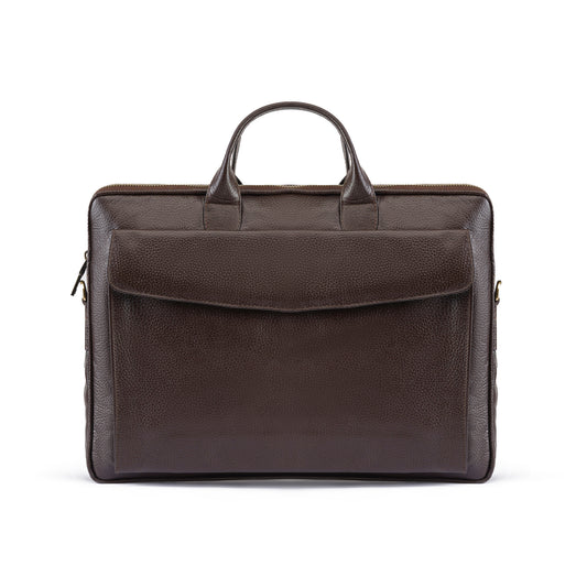 Brown Sleek Carrier Laptop Leather Bag