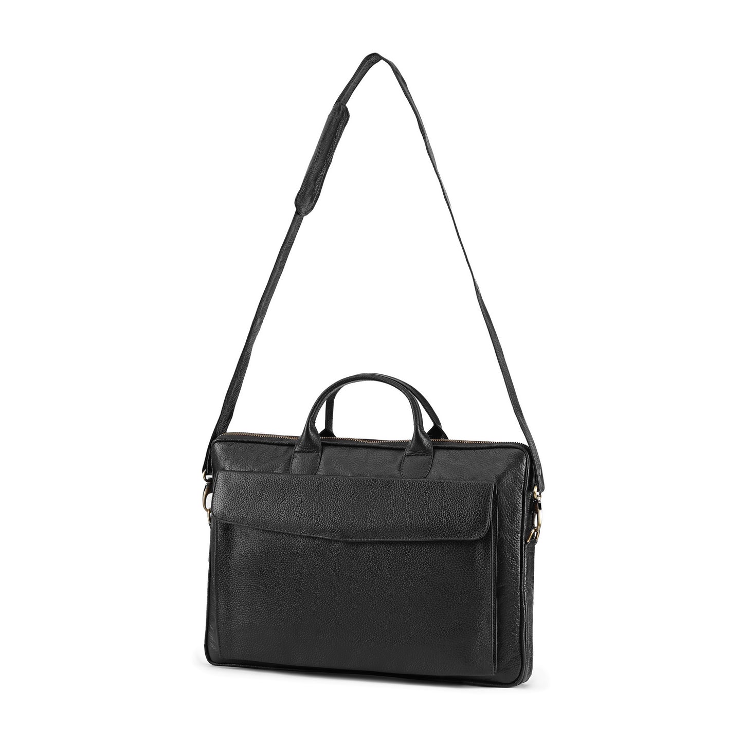 Black Sleek Carrier Laptop Leather Bag