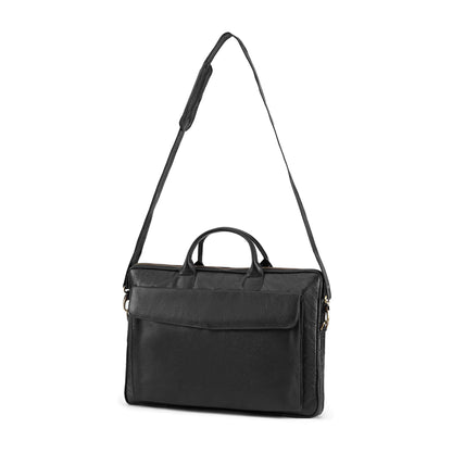 Black Sleek Carrier Laptop Leather Bag
