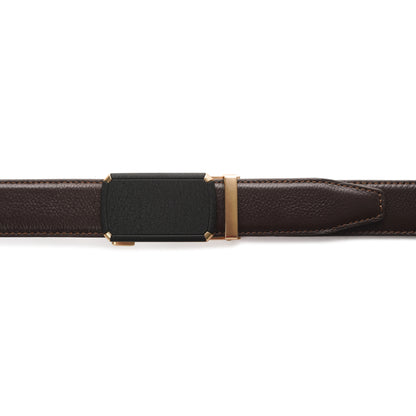 Noir Gold Leather Belt - Brown Starp