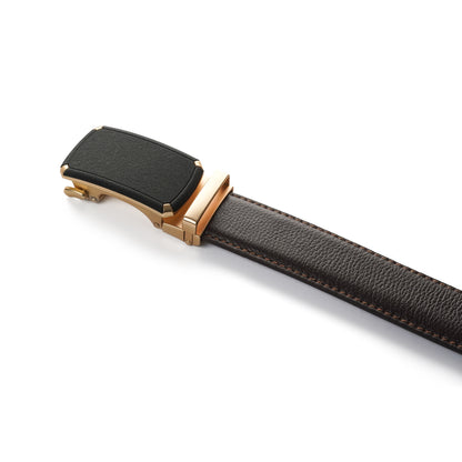 Noir Gold Leather Belt - Brown Starp