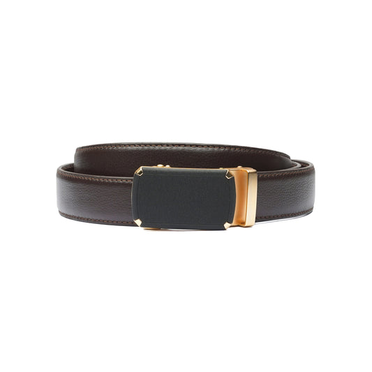 Noir Gold Leather Belt - Brown Starp