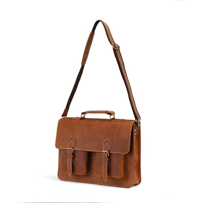 The Heritage Collection Tan Brown Leather Laptop Bag