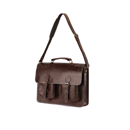The Heritage Collection Dark Brown Leather Laptop Bag