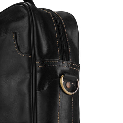 Black Bolt Leather Laptop Bag