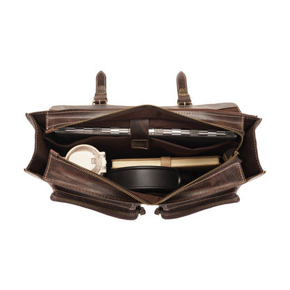 The Heritage Collection Dark Brown Leather Laptop Bag