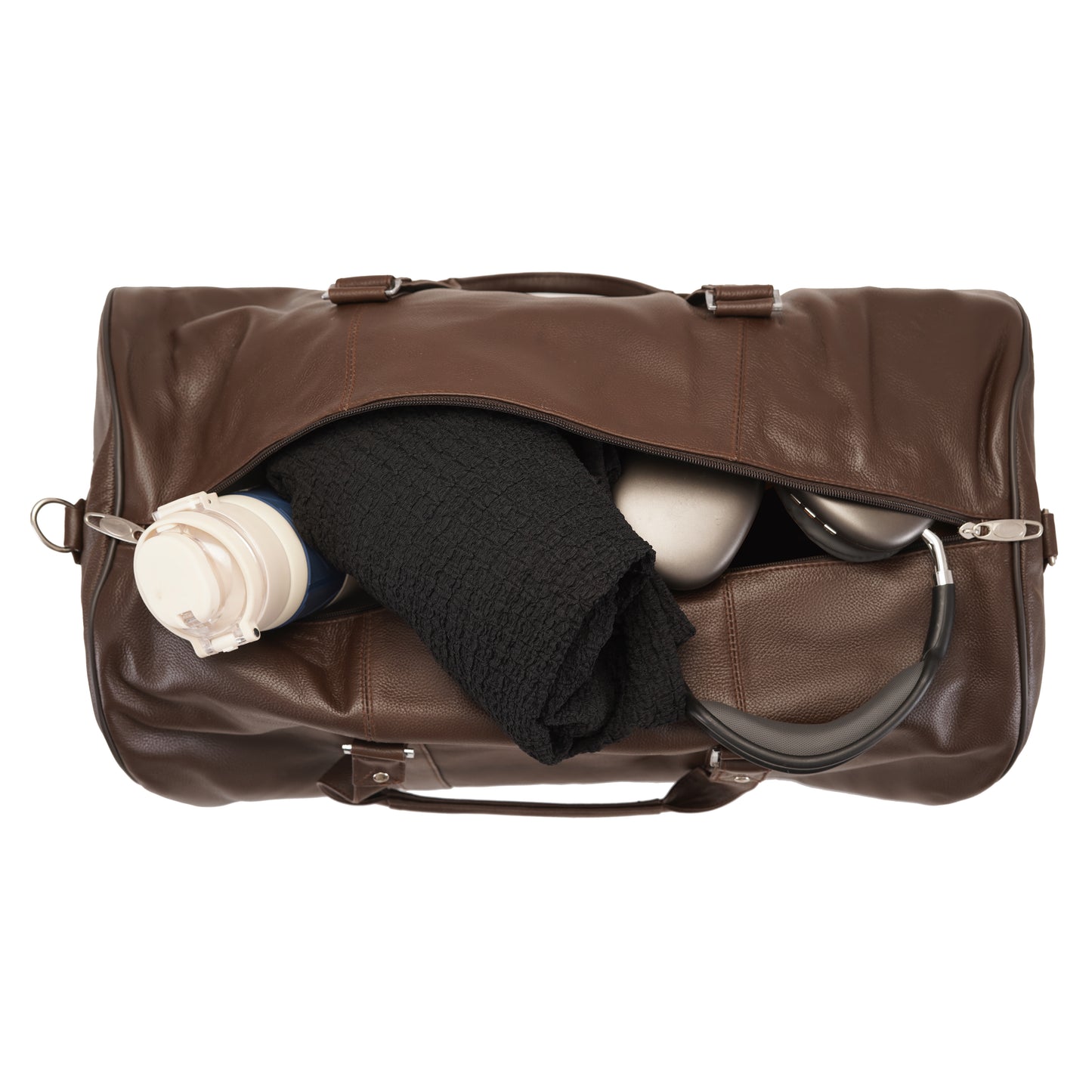 Dark Brown Rugged Roll Traveling Bag